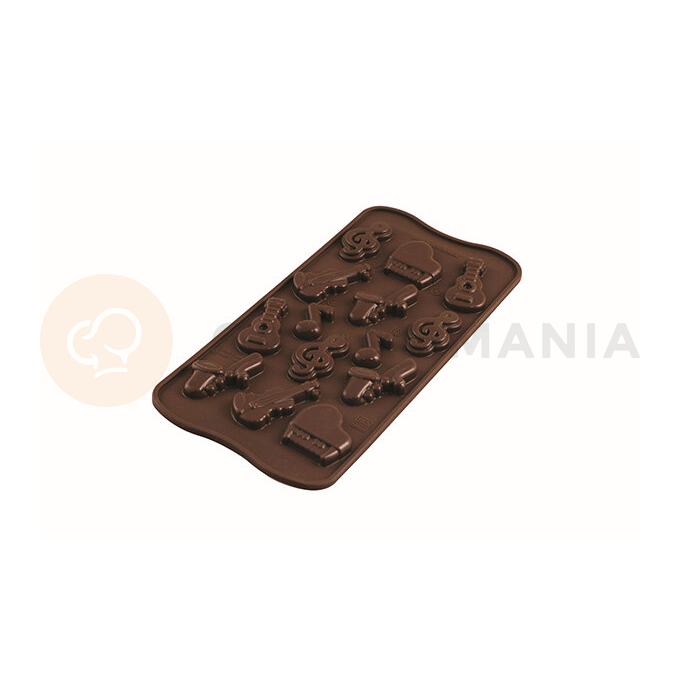 Forma na čokoládu a pralinky - hudební nástroje, 36x24 mm, 5 ml - SCG43 Choco Melody | SILIKOMART, EasyChoc