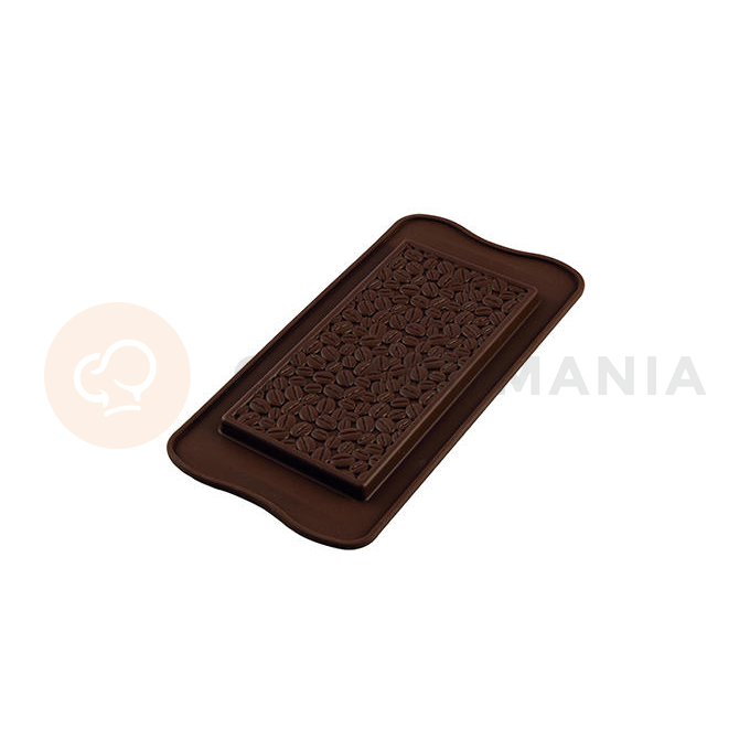 Forma na čokoládu a pralinky - tabulka s kávovými zrnky, 155x77x9 mm, 85 ml - SCG39 Coffee Choco Bar | SILIKOMART, EasyChoc