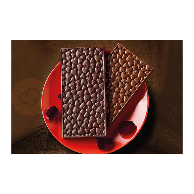 Forma na čokoládu a pralinky - tabulka se srdíčky, 155x77x9 mm, 85 ml - SCG38 Love Choco Bar | SILIKOMART, EasyChoc