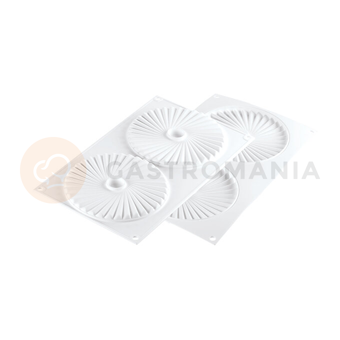 Forma na kulaté dekorace 2x 100 ml, 140x10 mm | SILIKOMART, Plissé 100