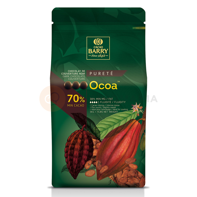 Hořká čokoláda - kuvertura Ocoa&amp;#x2122; 70%, 5 kg balení | CACAO BARRY, CHD-N70OCOA-E4-U72