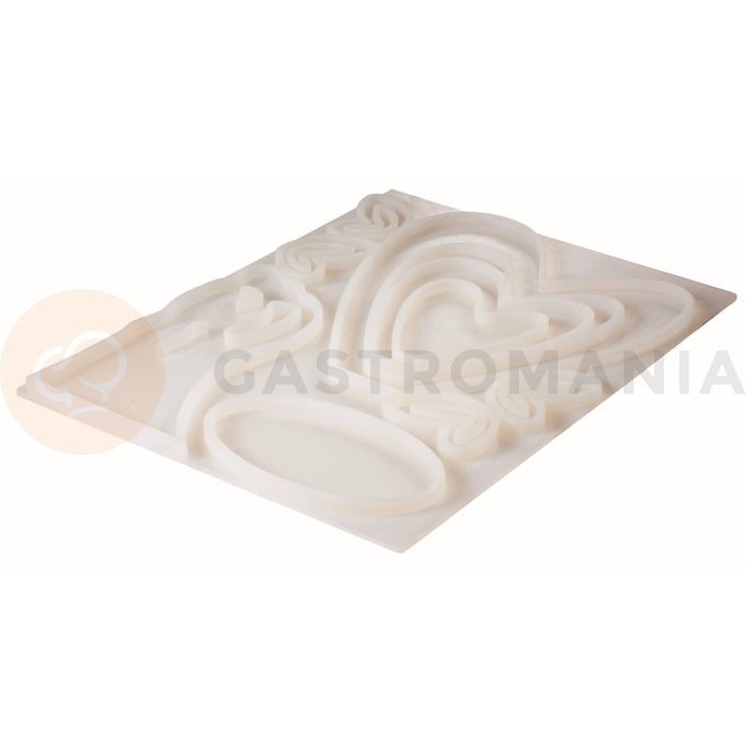 Silikonová 3D forma ozdoby na dort - srdce, 300x400 mm, 30SMTP01 | MARTELLATO, Wedding Time