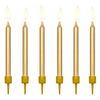 Svíčky na dort 6 ks - zlaté | PARTYDECO, SCP-10-019ME