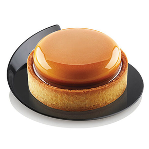 Tacka antypoślizgowa do ciast, deserów i monoporcji 8,6 cm, okrągła - czarna, 100 szt. | SILIKOMART, Trays
