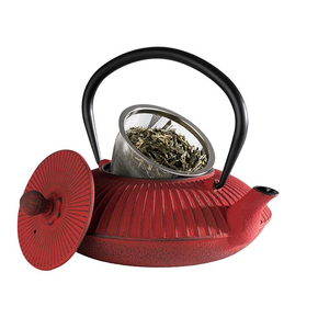 Czajnik z żeliwa na herbatę, czerwony 0,8 l | APS, Asia
