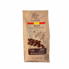 Hiszpańska ciemna czekolada 56%, 1 kg - dropsy, torba | NATRA CACAO, Dark X