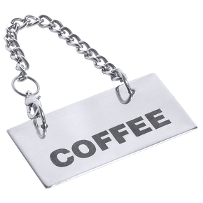 Nápis COFFEE na nerezové tabulce s řetízkem | CONTACTO, 7229/101