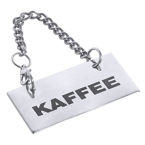 Nápis KAFFEE na nerezové tabulce s řetízkem | CONTACTO, 7229/001