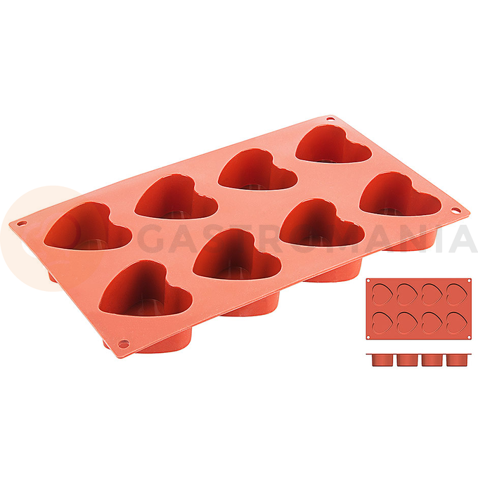 Silikonová forma na pečení, formičky srdce s průměrem 60 mm | CONTACTO, 6648/060