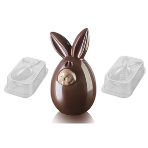 Sada termoformovaných forem na čokoládu, veselý zajíček 3D - 285x150x58 mm | SILIKOMART, Lucky Bunny