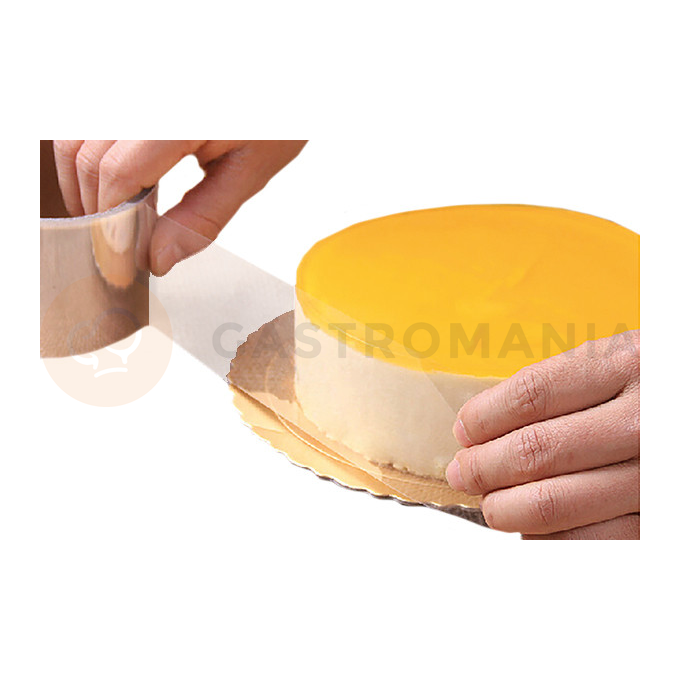Nepřilnavá páska z PVC ideální pro lemování okrajů dortů a pro výrobu čokoládových dekorací 35 mm x 305 m | SILIKOMART, PVC Roll