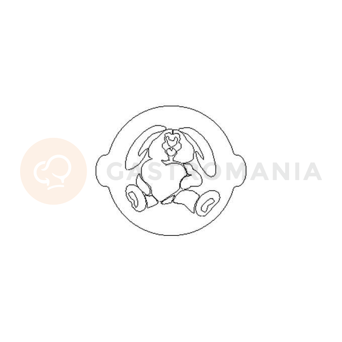 Plastová šablona na zdobení, zajíc se srdcem - ACC056 | SILIKOMART, 70.001.99.0060