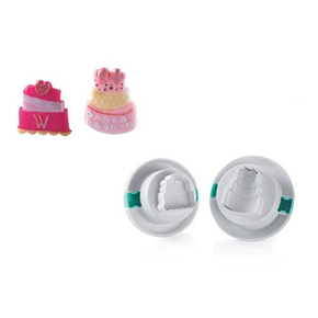 Vykrajovátka na těsto s razítkem ve tvaru dortu, komplet 2 ks | SILIKOMART, TAG05 Cutter Mini Cake