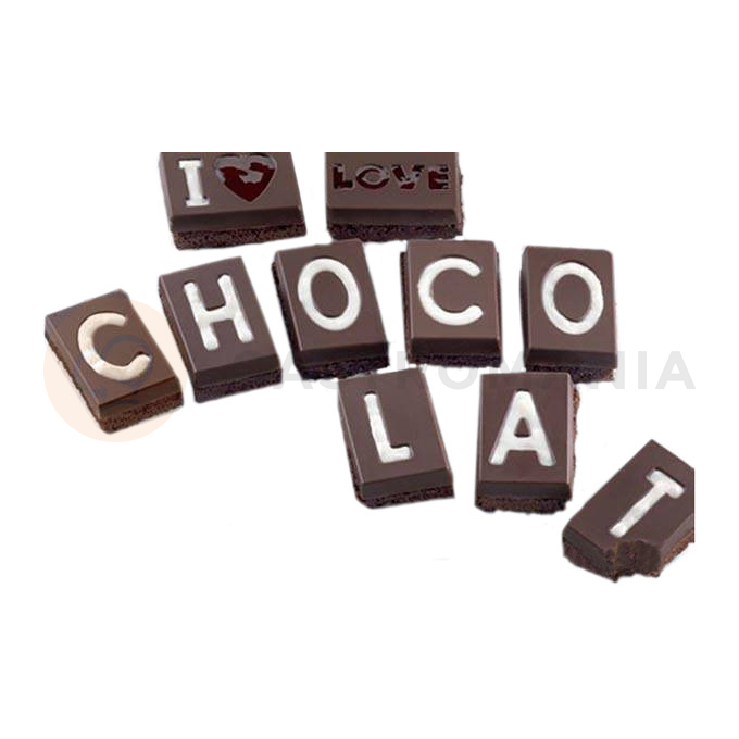 Forma na pralinky a čokoládky - nápis I love chocolat, 10x 88 ml - SF173 Chocolat | SILIKOMART, EasyChoc