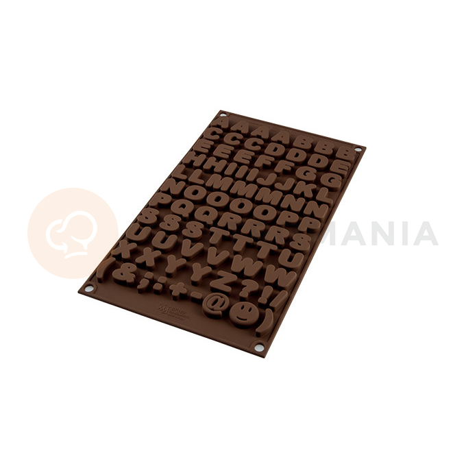 Forma na pralinky a čokoládky - písmena abecedy, 81x - SF169 Choco Abc | SILIKOMART, EasyChoc