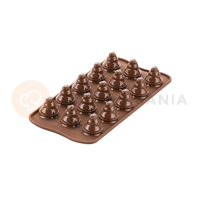Forma na pralinky a čokoládky - stromečky, 15x 8 ml - SCG54 Choco Tree | SILIKOMART, EasyChoc 3D Choco