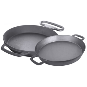 Patelnia cateringowa duża z żeliwa z uchwytami, średnica 550 mm | CONTACTO, 5091/550