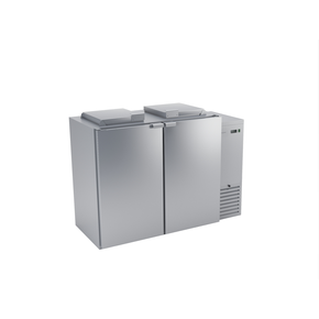 Chladnička na odpady z nerezové oceli s neizolovaným dnem a 2 komorami 120 l, 1630x716x1116 mm | DORA METAL, BLO-2120