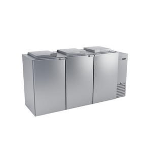 Chladnička na odpady z nerezové oceli s neizolovaným dnem a 3 komorami 120 l, 2280x716x1116 mm | DORA METAL, BLO-3120