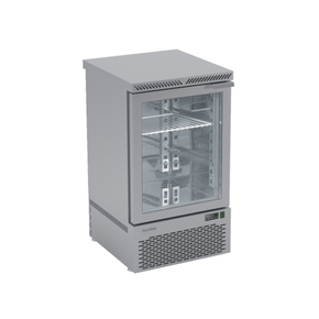 Kompaktní chladící stůl s agregátem a prosklenými dveřmi 500x530x890 mm | DORA METAL, DM-S-93043