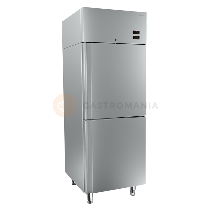 Chladicí-mrazicí skříň z nerezové oceli s plnými dělenými dveřmi 610 l, 720x881x2050 mm | DORA METAL, DM-92610 Standard