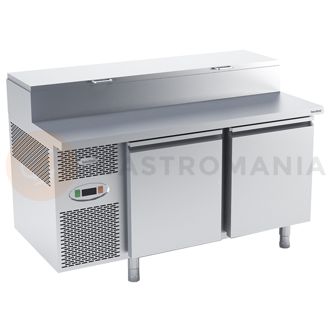 Chladicí stůl na pizzu s agregátem a plnými dveřmi 1475x800x850/1030 mm | DORA METAL, DM-94048 BS