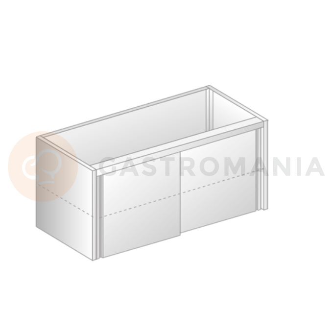 Modul s posuvnými dveřmi z nerezové oceli 900x485x650 mm | DORA METAL, DM-3118.1