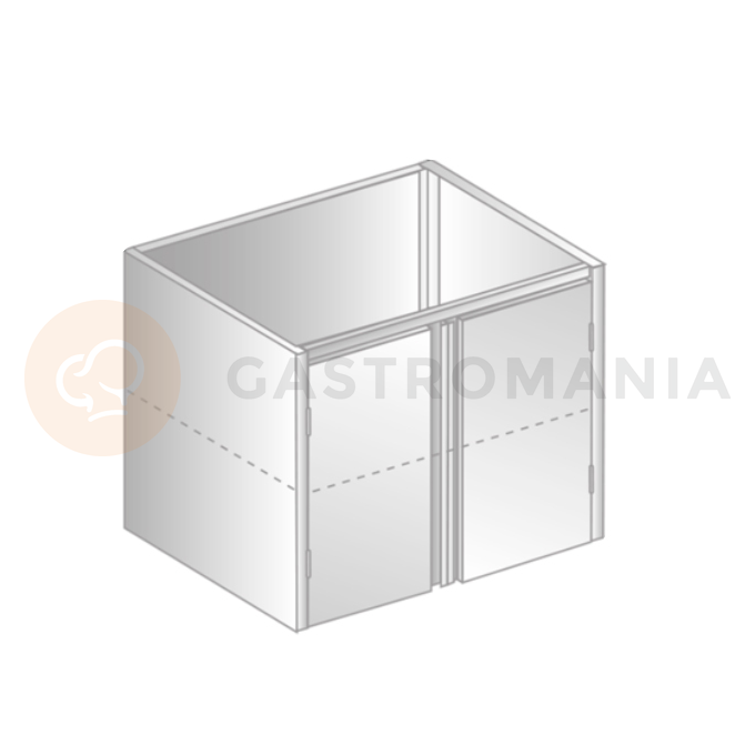 Modul se závěsnými dveřmi z nerezové oceli 1100x585x650 mm | DORA METAL, DM-3117.1
