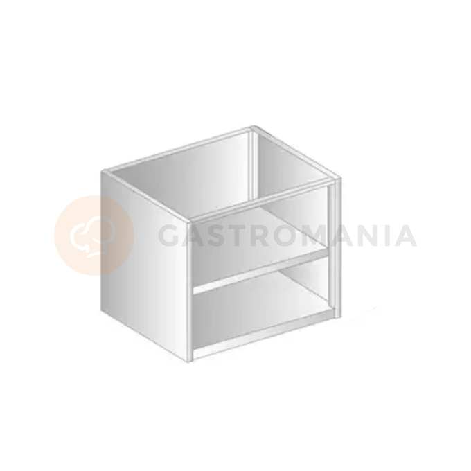 Modul skříňový otevřený z nerezové oceli 1400x485x650 mm | DORA METAL, DM-3115.1