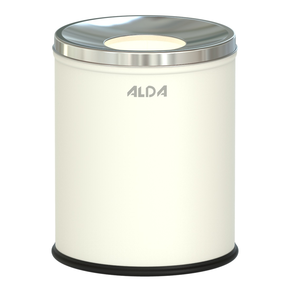 Odpadkový koš s vnitřní nádobou 7 l, 25x20 cm, bílý/nerezová ocel/leštěná | ALDA, Hotel Comfort
