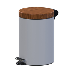 Pedálový odpadkový koš s dřevěným víkem 3 l, 26x17 cm, bílý/zlatý dub | ALDA, Freedom Fresh