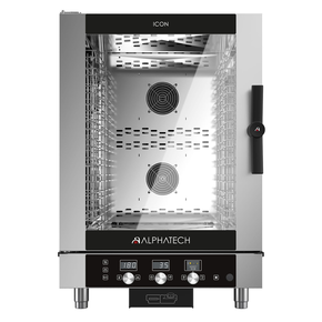 Piec konwekcyjno-parowy elektryczny, automatyczny system myjący, 10x GN 1/1, 10x 600x400 mm, sterowanie elektroniczne, 777x729x1152 mm | ALPHATECH, ICON ICET101E+ILCS