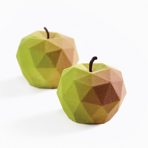 Silikonová forma na dezerty a monoporce, jablko, 4x 150 ml, 100x380x60 mm | DINARA KASKO, Apple