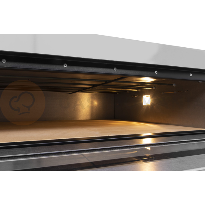 Piec do pizzy elektryczny, sterowanie elektroniczne, piekarniczy modułowy szamotowy, 6+6x 40 cm, 4+4x 600x400 mm, 1130x1400x750 mm | RESTO QUALITY, BAKE D66