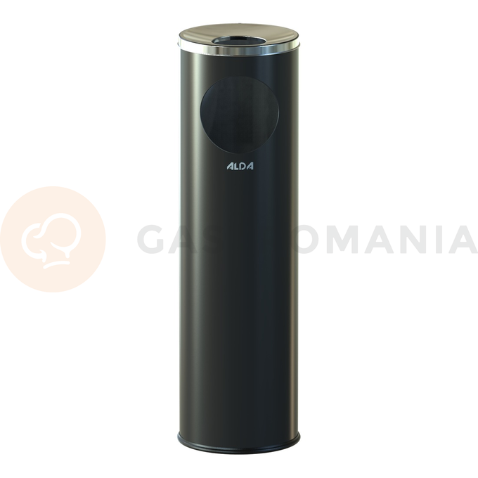 Popelnicový odpadkový koš 15 l, 69x20 cm, černý/nerezová ocel/leštěná | ALDA, Cigarette Pillar