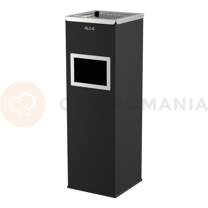 Popelnicový odpadkový koš 22 l, 69x22 cm, černý/nerezová ocel/leštěná | ALDA, Mirage