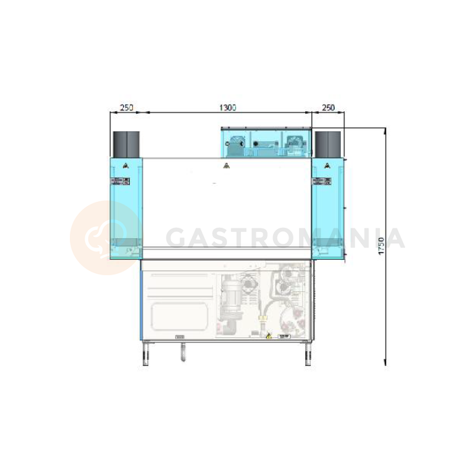 Zmywarka tunelowa koszowa 1800x800x1750 mm | RESTO QUALITY, 220L/R