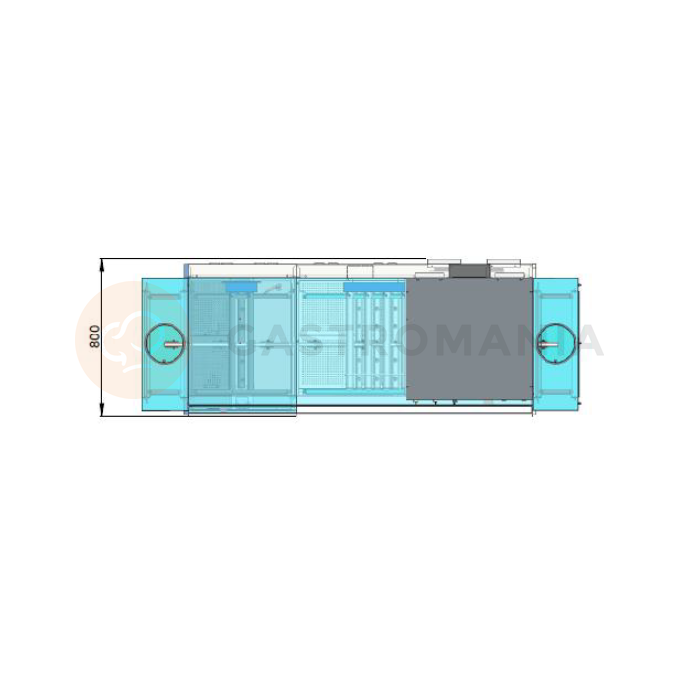 Zmywarka tunelowa koszowa 2550x800x1750 mm | RESTO QUALITY, 360L/R