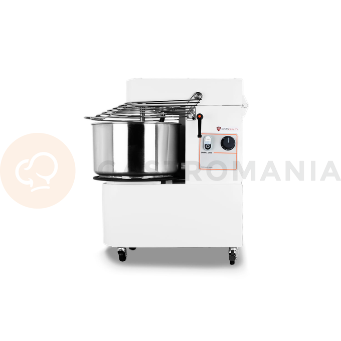 Miesiarka spiralna do ciasta z podnoszonym hakiem i wyjmowaną dzieżą, 2 prędkości, 50 l, 400 V, 480x810x830 mm | RESTO QUALITY, RQT50 2V