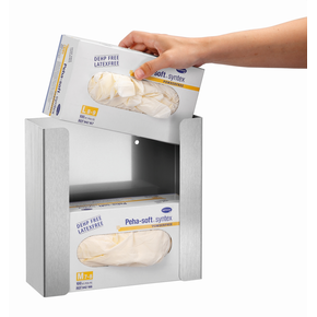 Výdejník rukavic, montáž na stěnu nebo na sloupek pro dezinfekci, na 2 kartony, 260x96x259 mm | BARTSCHER, K20