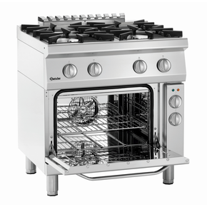 Plynový sporák s elektrickou troubou 2x 6,2 kW, 2x 8,5 kW, 3,65 kW, 800x700x850 mm | BARTSCHER, 70040 EB11