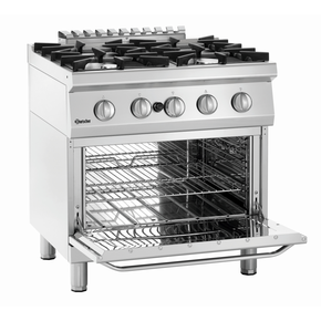 Plynový sporák s plynovou troubou 2x 6,2 kW, 2x 8,5 kW, 7,5 kW, 675x700x920 mm | BARTSCHER, 70040 GB21