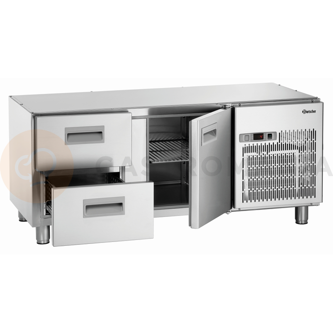 Chladící stůl pro vestavení, skříňka a 2 zásuvky GN1/1, 1397x675x630 mm | BARTSCHER, 1400T1S2