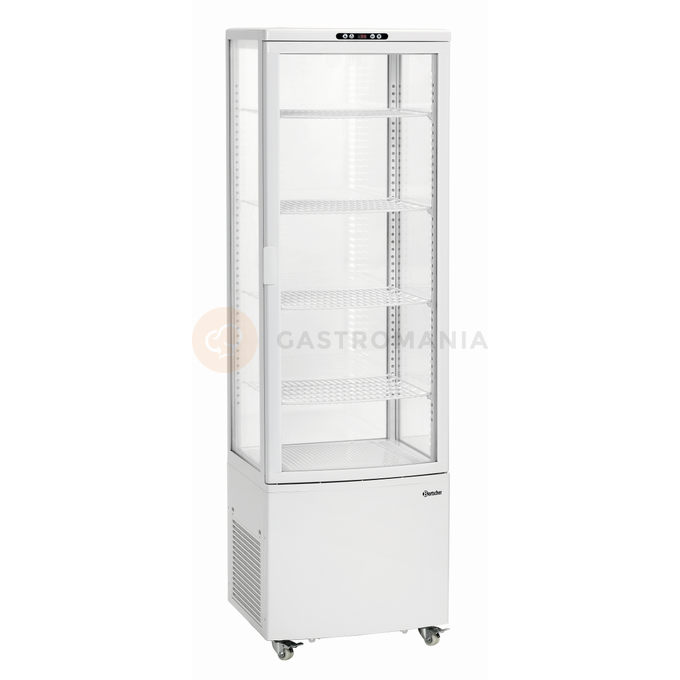 Chladící vitrína, 235 l, LED osvětlení, 4 police, 525x455x1703 mm | BARTSCHER, 235L-W
