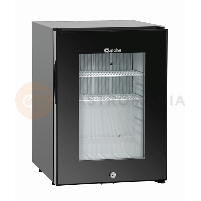 Lednice, minibar, prosklená, 34 l, černá, 405x465x560 mm | BARTSCHER, 700119