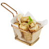 Mini košík pro servírování smažených pokrmů, 100x85 mm zlatý | APS, Snackholder