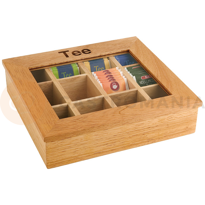 Krabice na čaj, jasné dřevo 310x280x90 mm | APS, 11775
