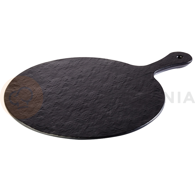 Servírovací tác z melaminu imitace břidlicového kamene, Ø 300 mm | APS, Slate Rock