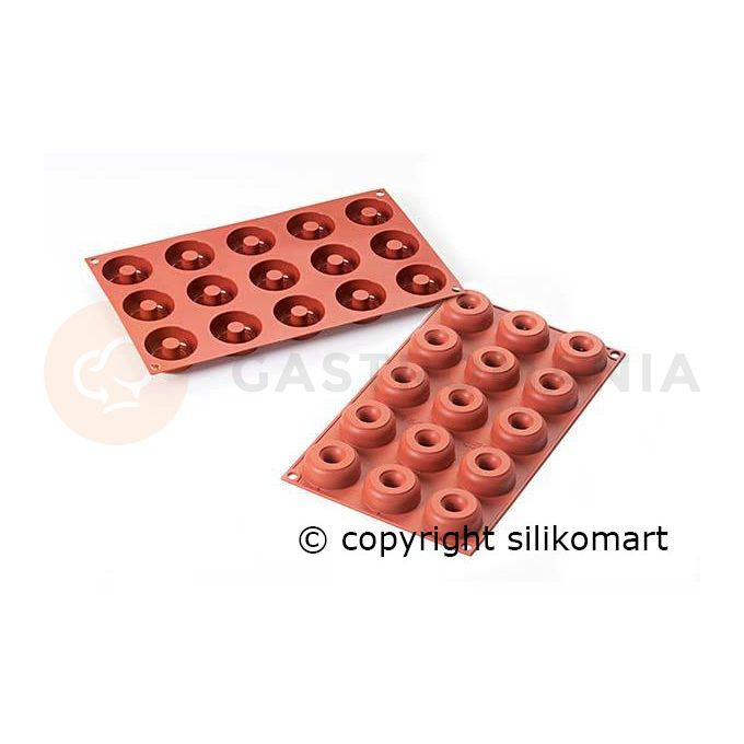 Forma na moučníky a dezerty 15 x donut 45 mm | SILIKOMART, Mini Donuts