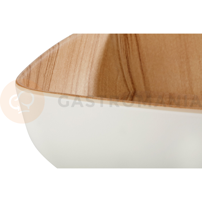 Mísa z melaminu imitace dřeva, bílá 165x165 mm | APS, Frida